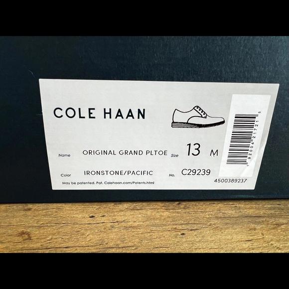 Cole Haan Orig Grand Plain Toe Mens Size 13 Ironstone Gray & Pacific Blue-C29239 - Picture 3 of 6